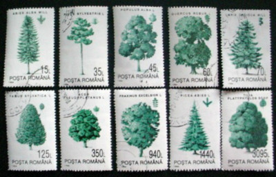 ROMANIA 1994 - NATURA , COPACI SERIE STAMPILATA foto