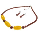 Set Piatra Soarelui maro si jad galben