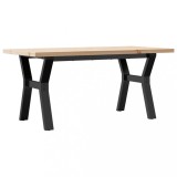 Cumpara ieftin Masa de cafea, cadru Y, 100x50x45,5 cm, lemn masiv pin si Otel