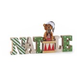 Decoratiune Craciun Natale lemn multicolor II cm 23,5 x 2,3 x 11,5 H
