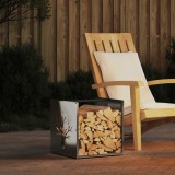 VidaXL Suport pentru lemne de foc 40x40x40 cm oțel inoxidabil