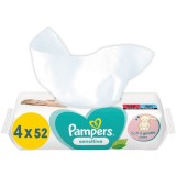 Pampers Sensitive Șervețele umede pentru copii pentru piele sensibila 4x52 buc