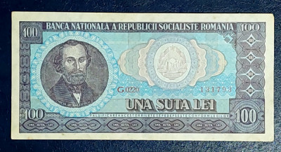 Bancnota 100 lei RSR 1966 XF + foto