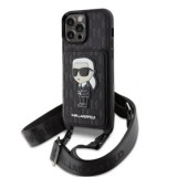 Cumpara ieftin Husa Karl Lagerfeld Saffiano Monogram Crossbody NFT iPhone 14 Pro Max Black