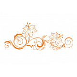 Sticker decorativ Flori, Portocaliu, 85 cm, 1161ST-1