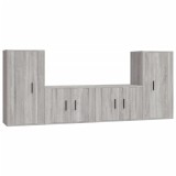 Cumpara ieftin Set dulapuri TV, 4 piese, gri sonoma, lemn prelucrat