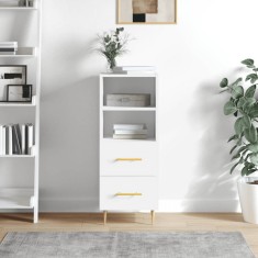 vidaXL Servantă, alb, 34,5x34x90 cm, lemn compozit 828652