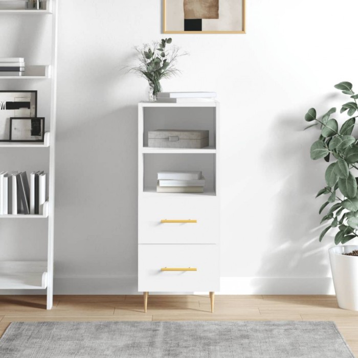 Gossi servanta, alb, 34,5x34x90 cm, lemn compozit