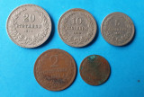 Moneda veche Bulgaria Lot x 5 piese - Stotinki - valori diferite ( 1901 - 1913 ), Europa, Alpaca