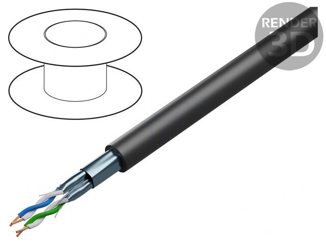Cablu BiT 1000 2x2x1mm2 Negru LSZH 600V-1kV