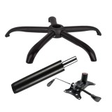 Cumpara ieftin Set placuta balans metalica 25 x 15 cm, baza 64 cm si cilindru piston, gaz, pentru scaune birou, negru, 35 cm