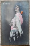 Carmen, femeie cu tigara// CP interbelica