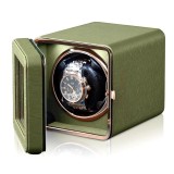 Cumpara ieftin Cutie intors ceas automatic iUni, Watch Winder, Piele ecologica, Verde Kaki