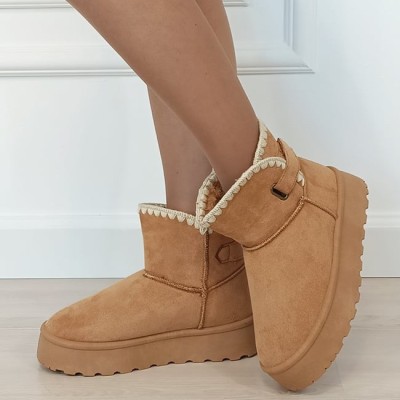 Cizme scurte camel imblanite DAY9058 116 foto