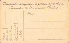HST CP52 Carte poștală prizonier Italia Primul Război Mondial foto