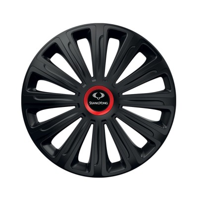Set 4 capace roti Negre Cu Inel Rosu Trend R14 Compatibil Cu SsangYoung foto