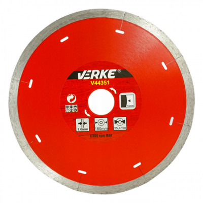 Disc diamantat pentru beton 180X25.4X1.6 mm V44351 Verke foto