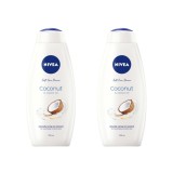 Set 2x Gel de dus NIVEA Care &amp;amp; Coconut, 750 ml