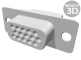 Conector D-Sub 15 Pin Mamă fără Contacte pe Cablu