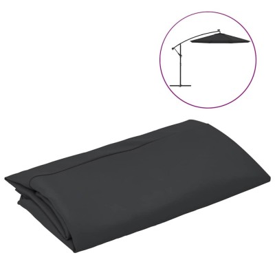 vida XL Panza de schimb umbrela de soare consola, negru, 350 cm foto