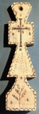 PRISTOLNIC,PECETAR,SIGILIU VECHI PENTRU PRESCURI(INITIALE RITUALICE)/ PIESA VECHE(per.comunista) SCULPTATA SI PIROGRAVATA IN LEMN DE TEI/190x60x30mm.