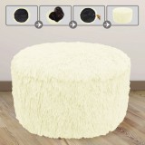Perna Gonflabila Decorativa Shaggy Bej 38x20 cm - Puf Iarna Moale, Confortabil si Elegant Vervo.Ro