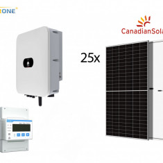 Kit sistem fotovoltaic 15KW, invertor Huawei cu 25 panouri Canadian Solar 600W