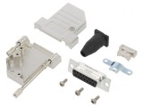 Conector D-Sub 15-Pin Mamă Unghi 45&deg; Lipire Cabluri Gold Flash
