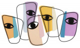 Cumpara ieftin Decoratiune de perete Eyes -A, Mauro Ferretti, 120x72 cm, fier, multicolor