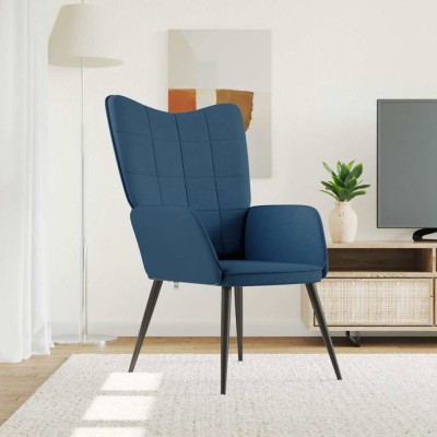 vidaXL Scaun de relaxare, albastru, material textil foto