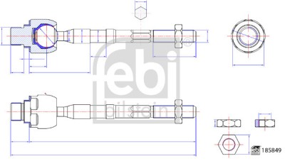 FEBI BILSTEIN 185894 Articulatie axiala, cap de bara foto
