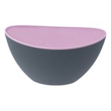 Bol Salată, Gondola, Plastic, Culoare Gri cu Interior Lila, Capacitate 3,5L, Oem