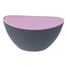 Bol Salată, Gondola, Plastic, Culoare Gri cu Interior Lila, Capacitate 3,5L