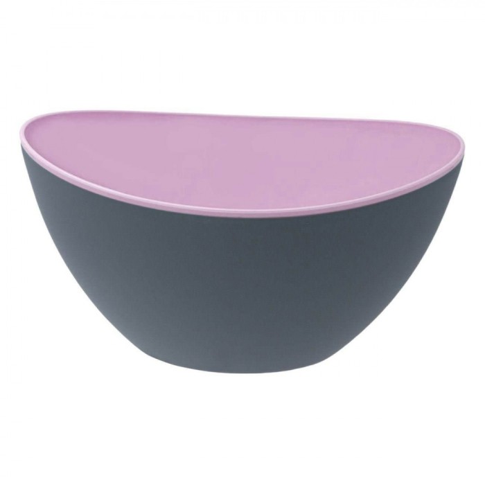 Bol Salată, Gondola, Plastic, Culoare Gri cu Interior Lila, Capacitate 3,5L