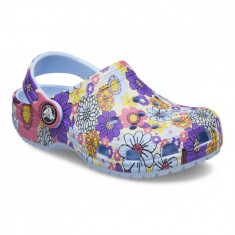 Saboti Crocs Toddler Classic Retro Floral Clog Albastru - Blue Calcite/Multi