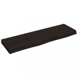 Cumpara ieftin Blat de baie, maro inchis, 100x30x(2-6) cm, lemn masiv tratat