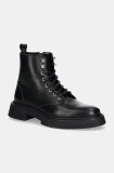Steve Madden bocanci de piele Zeke barbati, culoarea negru, SM12000733