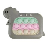 Jucarie interactiva pop it whack a mole, flippy, tip consola, anti-stres, 4 moduri de joc, din abs si silicon, +3 ani, model dinozaur, gri