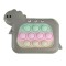 Jucarie interactiva pop it whack a mole, flippy, tip consola, anti-stres, 4 moduri de joc, din abs si silicon, +3 ani, model dinozaur, gri