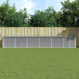 vidaXL Coteț pui cu acoperiș gri deschis 603x98x90 cm oțel galvanizat 3189056