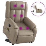 Cumpara ieftin Fotoliu electric masaj rabatabil cu ridicare, cappuccino