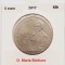 2189 Portugalia 5 Euro 2017 D. Maria B&aacute;rbara km 876