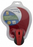 Mouse optic si pad din gel ESPERANZA, Rosu