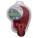 Mouse optic si pad din gel ESPERANZA, Rosu