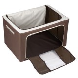 Cutie de depozitare pentru haine cu cadru metalic, Maro, 60x44x35 cm, ConceptSeller, Oem