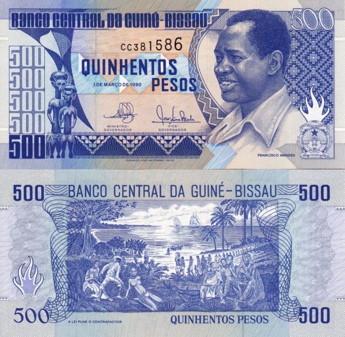 GUINEEA BISSAU 500 pesos 1990 UNC!!!