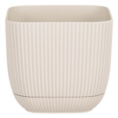 Ghiveci Flori, Model Patrat, Culoare Bej, Dimensiuni 15x15x13 cm, Capacitate 1,8 L