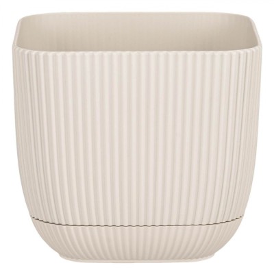 Ghiveci Flori, Model Patrat, Culoare Bej, Dimensiuni 15x15x13 cm, Capacitate 1,8 L foto