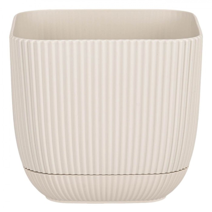 Ghiveci Flori, Model Patrat, Culoare Bej, Dimensiuni 15x15x13 cm, Capacitate 1,8 L