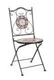 Cumpara ieftin Set 2 scaune pliabile otel ceramica multicolora Santorini 38x46x92h